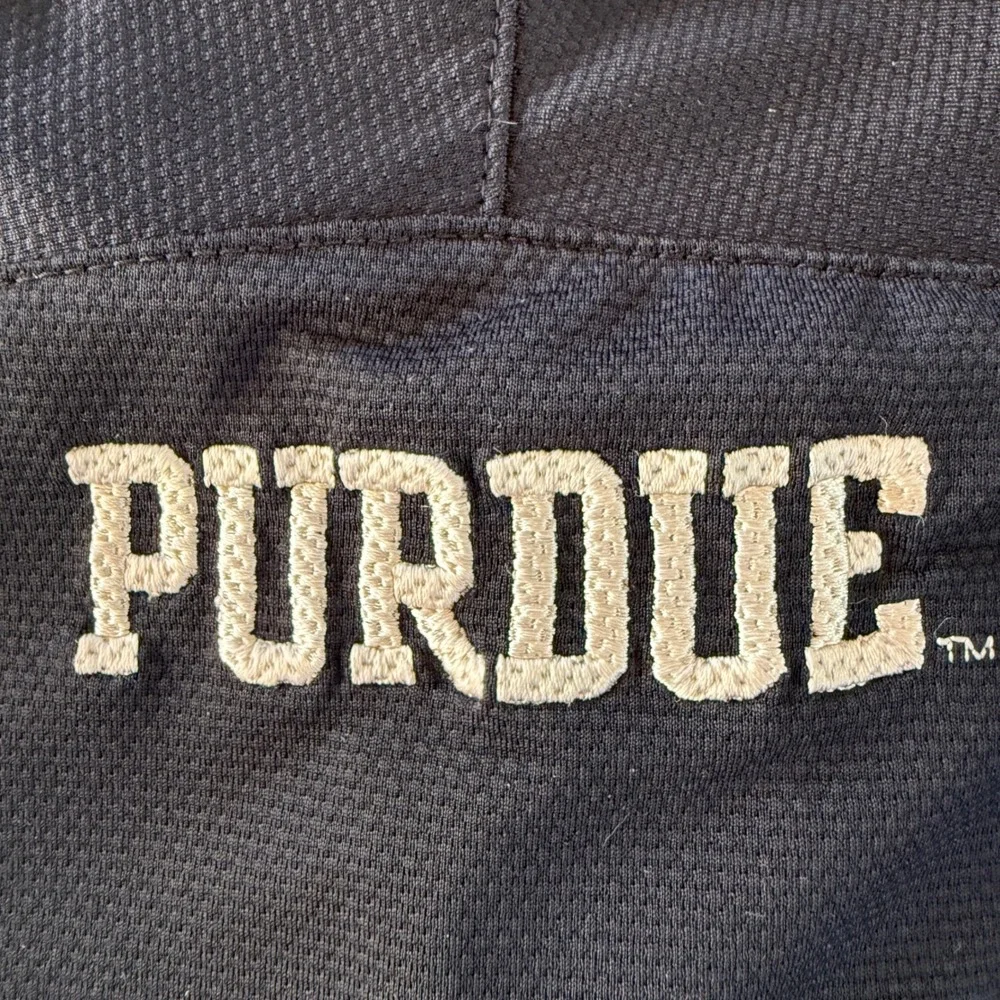 Vtg Nike Team Purdue Boilermakers Polo Shirt Mens L Football Black Embroideredd